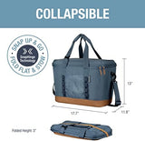 CleverMade Collapsible Insulated Cooler Bag – 50 Can Leakproof Soft Cooler for Beach, Travel, Car – Shoulder Strap, Bottle Opener – Ocean