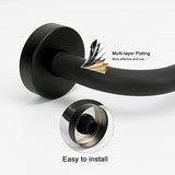 NearMoon S Shaped Shower Head Riser Pipe, Shower Extender Arm with Flange, Standard 1/2" Connection- Bathroom Accessory, 12 Inch (1 Pack, Matte Black)