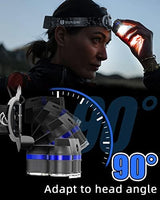 Victoper Rechargeable Headlamp 2 Pack, 8 LED High Lumen Bright Head Lamp with Red Light, Lightweight USB Head Light, 8 Mode Waterproof Head Flashlight for Outdoor Running Hunting Camping Gear, Black