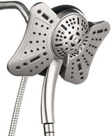 GRICH 2.5GPM Shower Heads with Handheld Spray Combo: 2 in 1 Rain Shower Head with Handheld Spray,Detachable High Pressure Shower Heads, 9 Spray Modes Adjustable Showerhead with 60 Inch Hose, Nickel