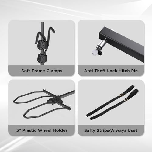 TANX Bike Racks for Ebikes,Fat Tire Bike Rack for Tow Hitch 2-Bike 160 lbs Capacity,Hitch Bike Rack for Heavy E Bike, Wobble Free Smart Tilting Folding Bicycle Car Racks for Standard, 2 inch Receiver