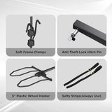 TANX Bike Racks for Ebikes,Fat Tire Bike Rack for Tow Hitch 2-Bike 160 lbs Capacity,Hitch Bike Rack for Heavy E Bike, Wobble Free Smart Tilting Folding Bicycle Car Racks for Standard, 2 inch Receiver