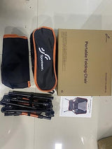 Sportneer Camping Chairs, Lightweight Outdoor Chairs with 2 Side Pockets & Storage Bag, Foldable & Portable Lawn Chairs for Camping Hiking Lawn Picnic Beach Outdoor Travel (1, Orange)