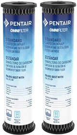 Pentair OMNIFilter TO1 Carbon Water Filter, 10-Inch, Standard Whole House Carbon Wrap Sediment and Taste & Odor Replacement Filter Cartridge, 10" x 2.5", 5 Micron, Pack of 2