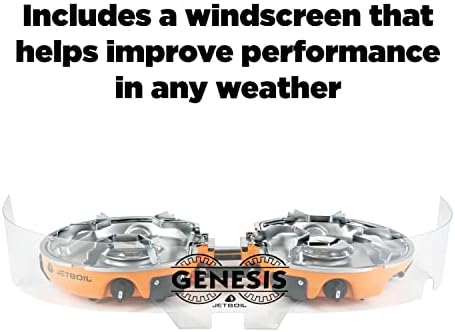 Jetboil Genesis Basecamp Backpacking and Camping Stove Cooking System with Camping Cookware
