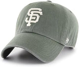 47 Brand MLB Moss Green Primary Logo Clean Up Adjustable Strap Baseball Cap Hat, Adult One Size Fits All