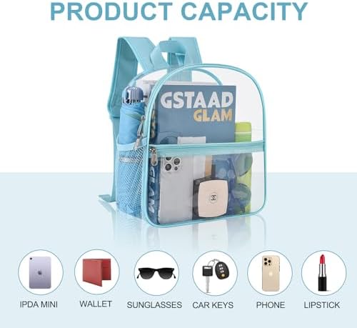 Oraben Clear Backpack for Stadium Events Stadium Backpack Waterproof 12x6x12 Clear Bag for Adult Concert Sport Work
