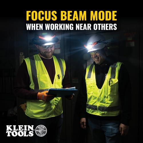 Klein Tools KHH56308 Rechargeable LED Wide-Beam Headlamp for Klein Tools Hard Hats, 770 Lumens, for Work, Battery and Mount Included