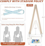 Clear Bag for Stadium Events with 2 Long Straps, See Through Purse for Women Crossbody Bag Concert Stadium Approved