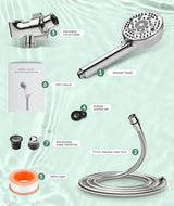 SunCleanse Filtered Shower Head with Handheld, 9-Spray Setting Detachable Showerhead with Filters, Shower Head for Hard Water - Filtered Chlorine, Improve Skin and Hair Texture, Chrome