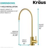 KRAUS Purita 100% Lead-Free Kitchen Water Filter Faucet in Brushed Brass, FF-100BB