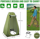 Portable Toilet Kit for Adults with Stainless Steel Toilet & Pop Up Privacy Tent, Instant Portable Outdoor Shower Tent Changing Room with Carry Bag