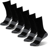 FOOTPLUS Hiking Copper Compression Socks,Unisex Cushioned Sole Arch Support Athletic Crew Running Socks