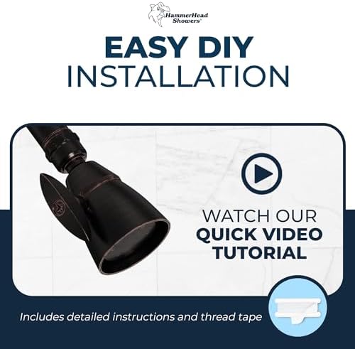 HammerHead Showers® ALL METAL 2 Inch High Pressure Shower Heads - OIL RUBBED BRONZE – 2.5 GPM Shower Heads High Pressure - High Flow Shower Head with ADJUSTABLE SPRAY PATTERN - Fixed Shower Head