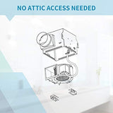 Tech Drive Very-Quiet 80 CFM, 1.5 Sone No Attic access Needed Installation Bathroom Ventilation and Exhaust Fan