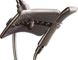 BRIGHT SHOWERS Shower Head Combo with Two Spray Setting , Fixed Shower Head and Handheld with Grey Face, Brushed Nickel