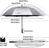 G4Free 47/54/62/68 Inch UV Protection Golf Umbrella Auto Open Vented Double Canopy Oversize Extra Large Windproof Sun Rain Umbrellas