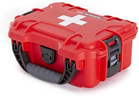 NANUK 903 Waterproof First Aid Box Empty – Durable, Medical First Aid Organizer Case, IP67-Rated, Dustproof, Impact-Resistant, and Floats (7.4" x 4.9" x 3.1") – Red