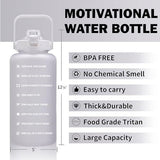 64oz,100oz,128oz Large Motivational Water Bottle with Time Marker, Leakproof & BPA Free Half Gallon Big Water Bottle with Straw Handle Tritan Frosted Water Jug for Gym,Fitness,Outdoor Sports