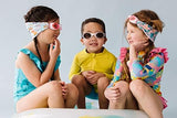 Splash Place SWIM GOGGLES with Fabric Strap - Adult & Kids Swim Goggles - PINKS & PURPLES