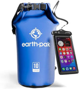 Earth Pak Waterproof Dry Bag - Roll Top Waterproof Backpack Sack Keeps Gear Dry for Kayak with Waterproof Phone Case