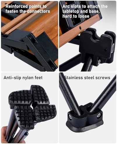 iClimb Ultralight Compact Camping Folding Table with Carry Bag (Nature- S)