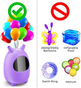 Electric Balloon Pump, Portable Dual Nozzle Electric Balloon Blower Pump, Electric Balloon Inflator for Decoration, Party Wedding Graduation (110V 600W) (Purple)