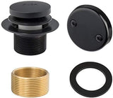 Artiwell Tip-Toe Bathtub Drains Trim Set with Two-Hole Overflow Faceplate, Replacement Bath Drain Trim Kit with 2-Hole Overflow Faceplate and Universal Fine/Coarse Thread (MATT BLACK)