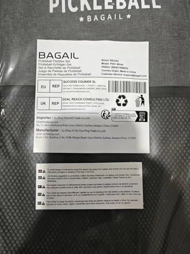BAGAIL Pickleball Paddles, USAPA Approved Fiberglass Surface Pickleball Set, Lightweight Pickle Ball Rackets with 4 Balls, 1 Bag, Designed in California for Traction and Stability