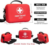 First Aid Kit 340 Piece, Premium Waterproof Hard Shell Medical Kit for Car, Home, Office, Travel, Camping, Sports, Outdoor, School - Emergency First Aid Supplies and Survival Kit