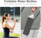 3 pack Collapsible Water Bottles,Silicone Foldable Portable Water Bottle 20.6oz, Lightweight Reusable Leakproof for Travel Hiking Camping Cycling Workouts Yoga Fitness Indoor Outdoor Sports