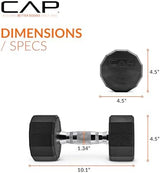 CAP Barbell Coated Hex Dumbbell Weight | Multiple Options