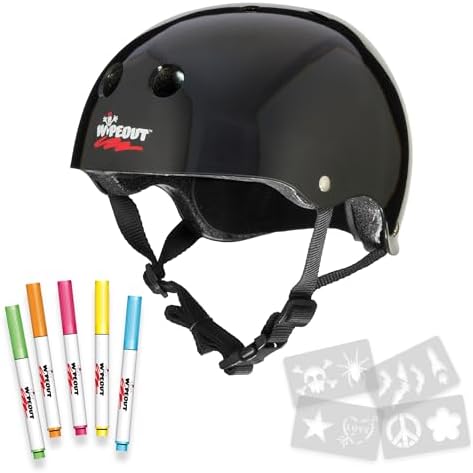Wipeout Dry Erase Helmet for Kids– Skateboard, Bicycle, Scooter, Inline & Roller Skating
