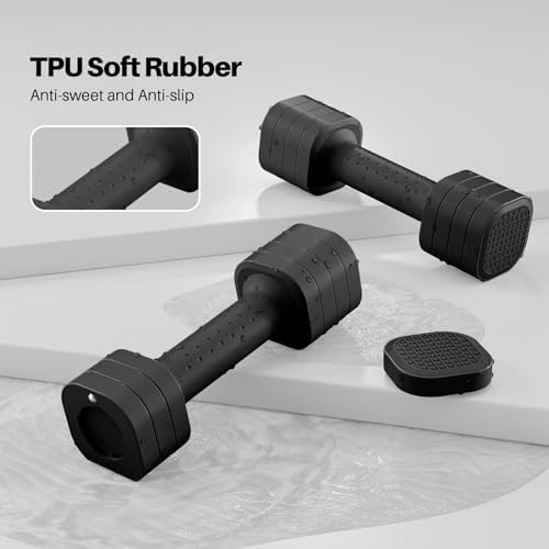 Adjustable Dumbbell Set of 2, 4 in 1 Free Weights Dumbbells Set for Women, Hand Weights for Women at Home, Each 2lb 3lb 4lb 5lb with TPU Soft Rubber Handle for Home Gym Exercise Training