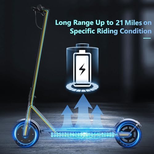 VOLPAM Electric Scooter, 350W/500W, 8.5"/10" Tires, 12/21/28 Miles Range, 16/19/22Mph, Folding E-Scooter with Dual Braking