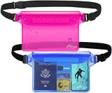 AiRunTech Waterproof Pouch with Waist Strap (2 Pack) | Beach Accessories Best Way to Keep Your Phone and Valuables Safe and Dry | Perfect for Boating Swimming Snorkeling Kayaking Beach Pool Water Park
