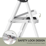 Step Ladder, Folding Step Stool with Wide Anti-Slip Pedal, Sturdy Steel Ladder, Convenient Handrail, Lightweight, Portable Steel Step Stool