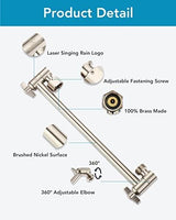 11 Inch Adjustable Shower Head Extension Arm With Locking Set Screw, Singing Rain Brass Nickel Brushed Angle Height Adjustable, Easy To Install, G1/2 Universal Connector Compatible (Nickel Brushed)