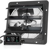 VEVOR 12-Inch Exhaust Fan with Temperature Humidity Controller, 940 CFM, 10-Speed Adjustable, ETL Listed, Black