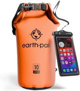 Earth Pak Waterproof Dry Bag - Roll Top Waterproof Backpack Sack Keeps Gear Dry for Kayak with Waterproof Phone Case