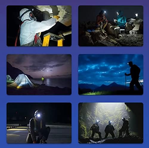 Headlamp, Rechargeable LED Headlamp with Motion Sensor, Up to 1200 lumens and 10 Hours Runtime, 10 Clips and 2 Cases, Waterproof Camping Gear for Hiking, Fishing, Cycling, Repairing