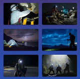 Headlamp, Rechargeable LED Headlamp with Motion Sensor, Up to 1200 lumens and 10 Hours Runtime, 10 Clips and 2 Cases, Waterproof Camping Gear for Hiking, Fishing, Cycling, Repairing
