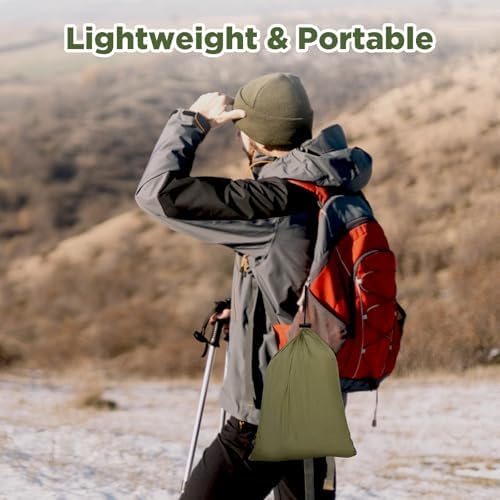 Camping Hammock with Rain Fly Tarp and Mosquito Net Tent Tree Straps, Portable Single Double Nylon Parachute Hammock Rainfly Set for Backpacking Hiking Travel Yard Outdoor Activities Green