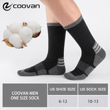 COOVAN Mens Cotton Crew Socks Moisture Wicking Cushioned Athletic Heavy Duty Work Boot Socks 6 Pairs