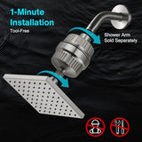 Cobbe High Pressure Filtered Shower Head Combo, Rain Shower Head with 20 Stage Shower Head Filter for Hard Water - Adjustable Replacement Remove Chlorine and Harmful Substances, Brushed Nickel