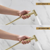 Purrfectzone Bidet Sprayer for Toilet, Handheld Bidet Sprayer Kit, Easy-to-Install Toilet Handheld Shower, Hand Held Stainless Steel Shattaf with Adjustable Flow, Cloth Diaper Set-Brushed Gold