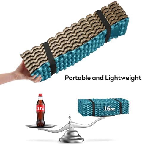 Foam Camping Pads for Hiking, Ultralight Closed Cell Mattress, Waterproof Soft Mat for Adults, Wide Picnic Yoga Mats, Folding Sleeping Pad for Outdoor Backpacking
