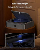 BILLCONCH Gun Safe for Handgun - Biometric Gun Safe 4 Ways Quick Access with Fingerprint/Full-digital Keypad/Key/APP Lock Handgun Pistol Safe for Nightstand Bedside Home