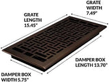 Decor Grates AJH614-RB Oriental Floor Register, 6X14 Inches, Rubbed Bronze Finish