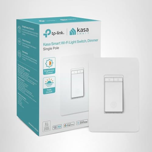 Kasa Smart Dimmer Switch HS220, Single Pole, Needs Neutral Wire, 2.4GHz Wi-Fi Light Switch Works with Alexa and Google Home, UL Certified, No Hub Required, 1 Pack